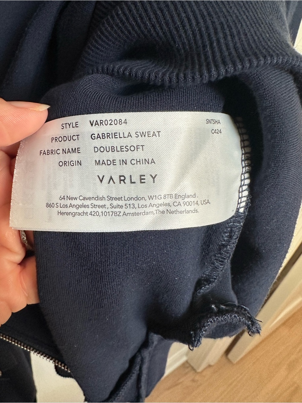VARLEY Set - Navy Gabriella Sweat (xs) & Rolled Cuff Pant 25 (xs) NWOT - Picture 9 of 15